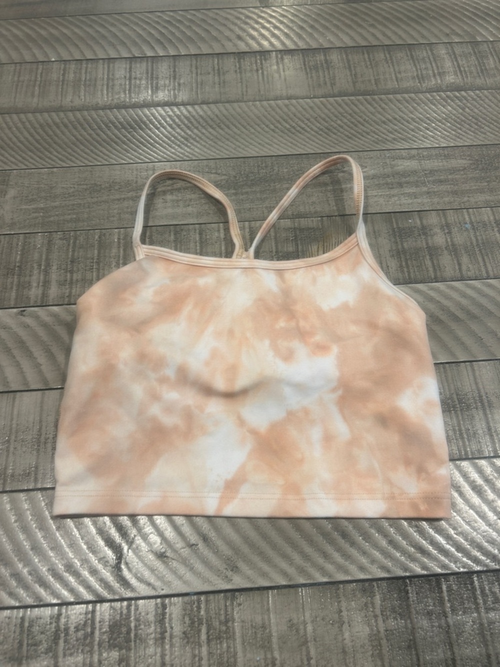 Peach Tie-Dye Spaghetti Strap Crop Camisole